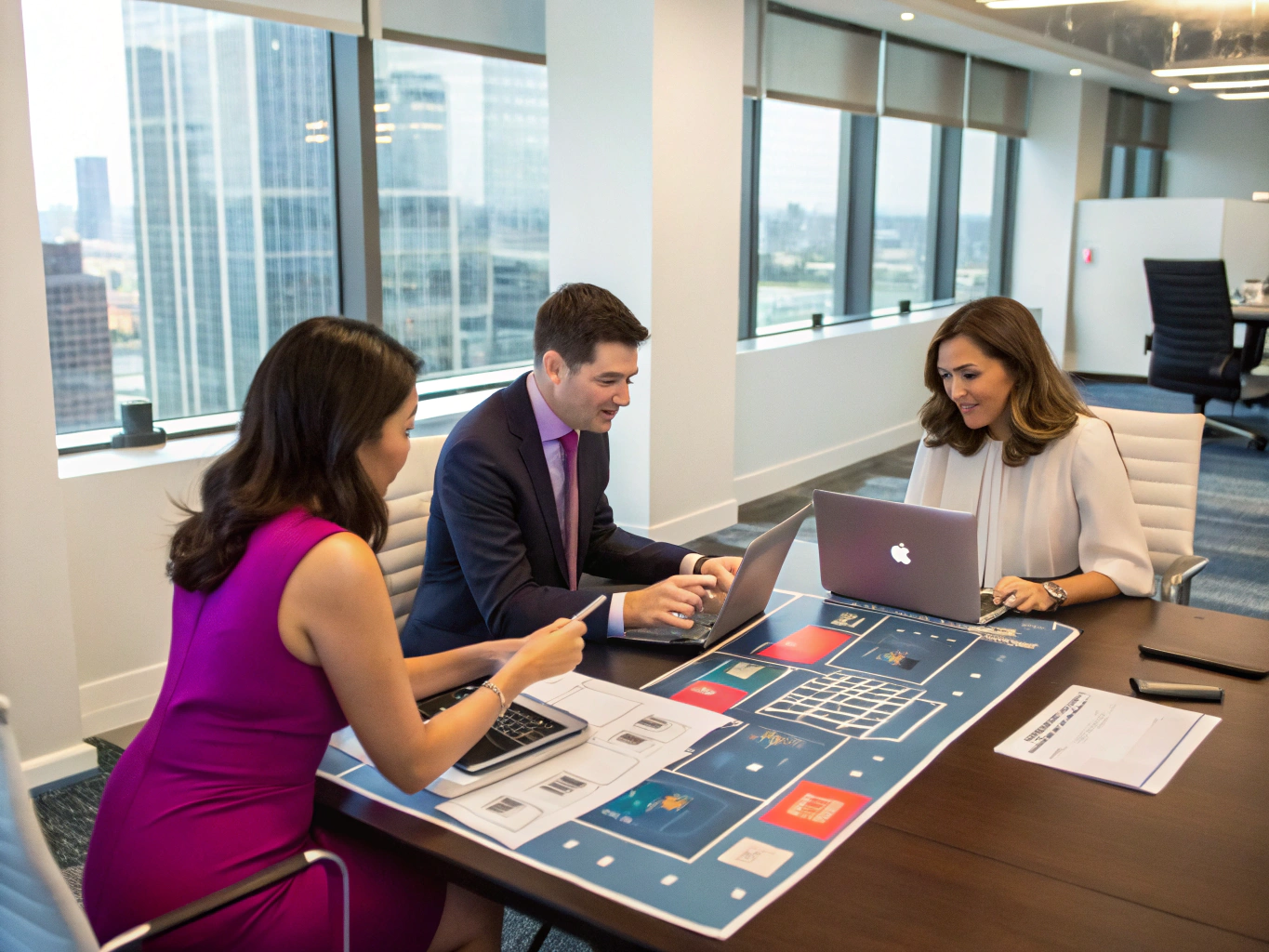 Business partners discussing equity vesting milestones and debt paydown terms