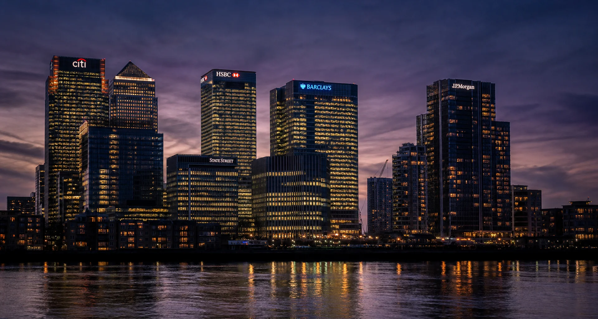 Toronto financial district architecture at dusk